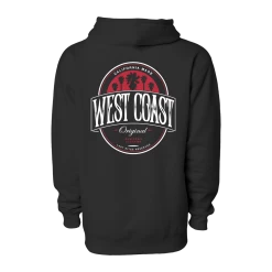 BWDWN BORN & RAISED COLLECTION WEST COAST SEAL RED PULLOVER HOODIE